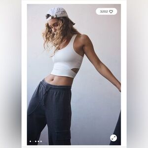 FP MOVEMENT CROPPED TANK (M); black w/ cut-outs